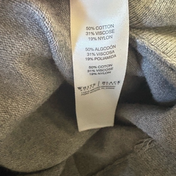 White House Black Market Gray V-Neck Sweater with Sparkly Details - Picture 4 of 5